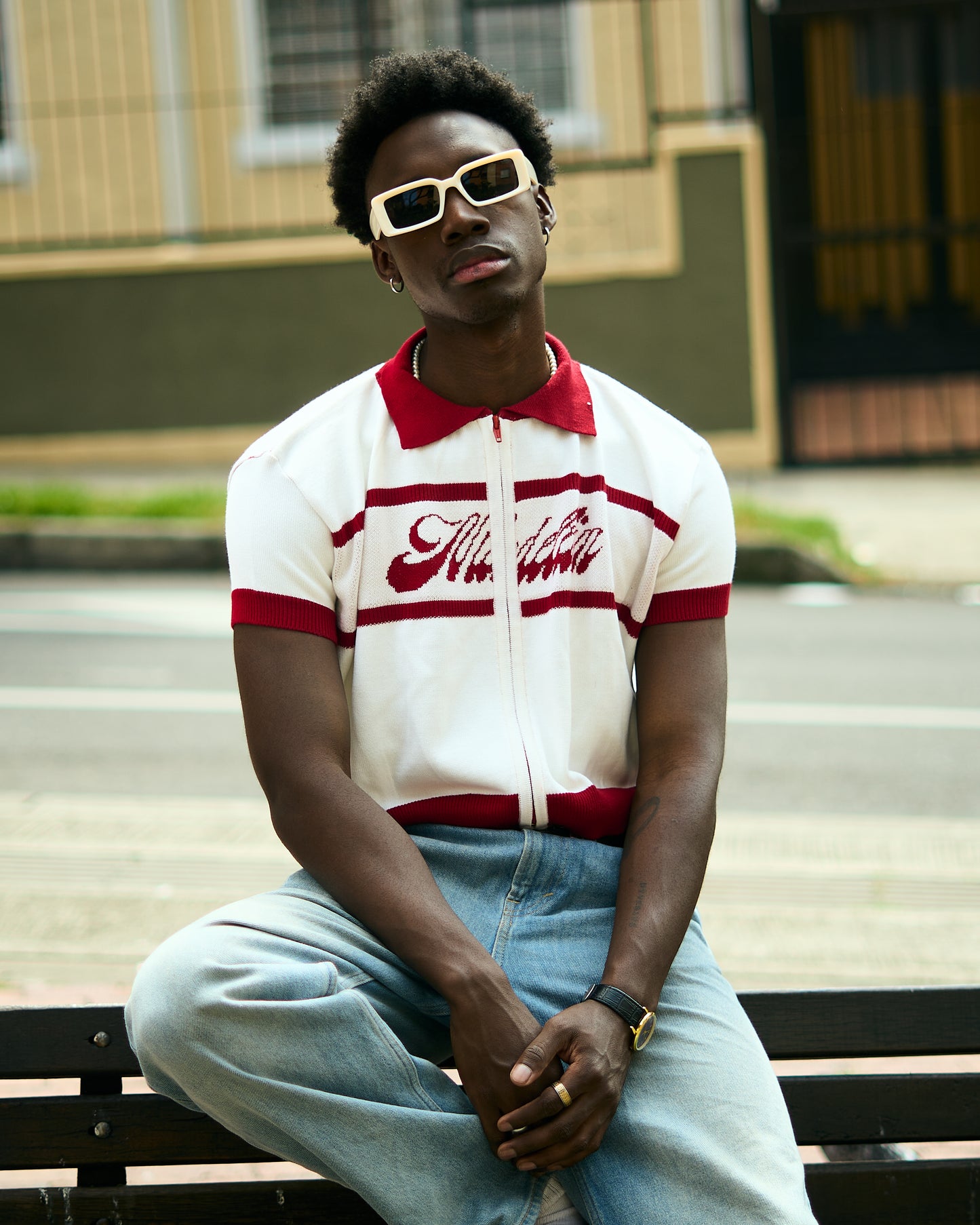 Medellín White Cycling Polo