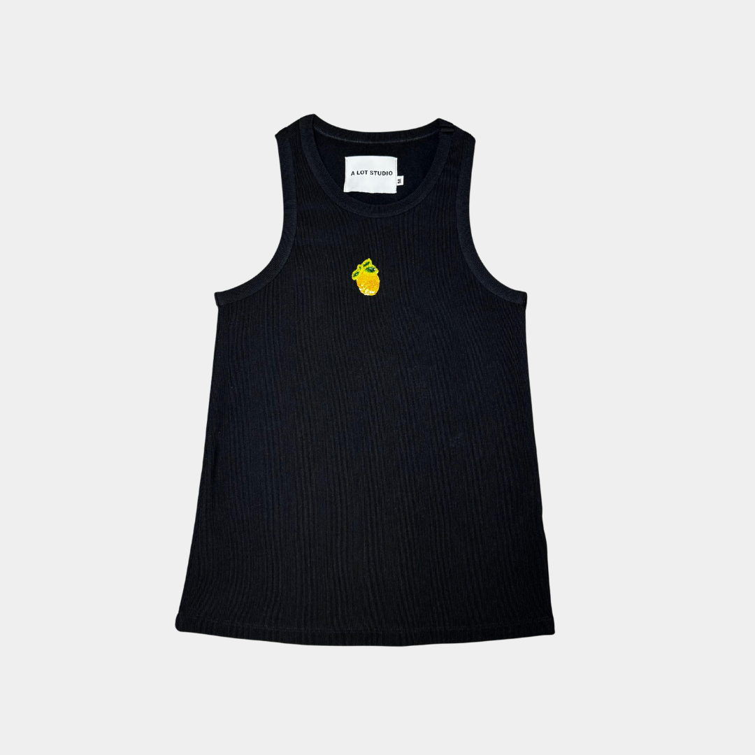 Lemon black tank top